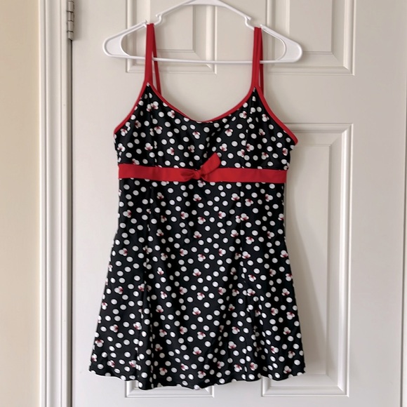 Disney Parks swimsuit women’s large L polka dot Minnie one piece - Picture 2 of 6